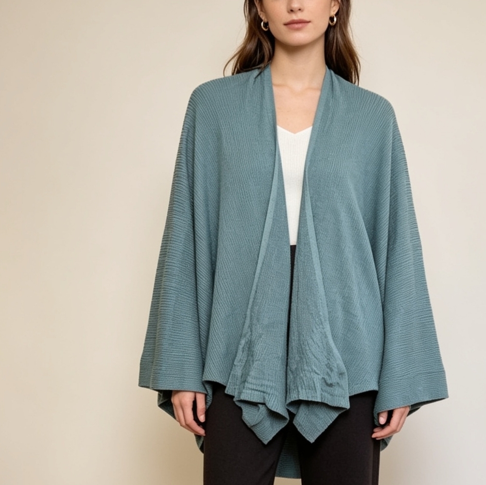 Lululemon Light Teal Open-Front Cardigan Sweater Size 10-12 Lightweight Layer